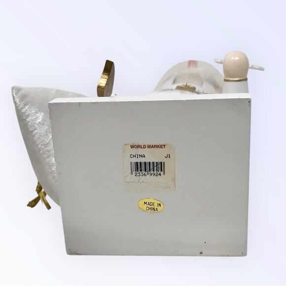 Christmas Nutcracker 15" Wood Hand Painted Figure Traditional White & Gold - Picture 8 of 8